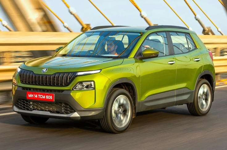 Skoda Kylaq outsold the Thar by a margin of 15,251 units. Skoda Kylaq front three quarter
